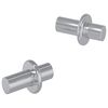 vidaXL Ganchos de Prateleira 2 pcs Prateado 8,6 x 8,6 x 14,6 mm A&ccedil;o
