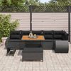 vidaXL Conjunto de Sof&aacute; de Jardim 9 pcs Preto Rattan de Polipropileno
