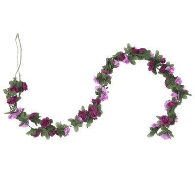 vidaXL Grinaldas de flores artificiais 6 pcs 250 cm roxo claro