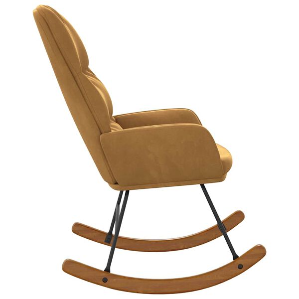 vidaXL Cadeira de baloi&ccedil;o veludo castanho