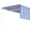 vidaXL Toldo retr&aacute;til manual com estore 4,5x3 m azul e branco