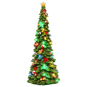 vidaXL &Aacute;rvore de Natal com luzes SALO 16,5 x 15,5 x 40 cm Resina Verde