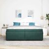 vidaXL Estrutura da Cama com colch&atilde;o Verde Escuro 200 x 200 cm tecido