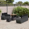 vidaXL Conjunto de Sof&aacute; de Jardim com almofada 8 pcs Preto vime PE