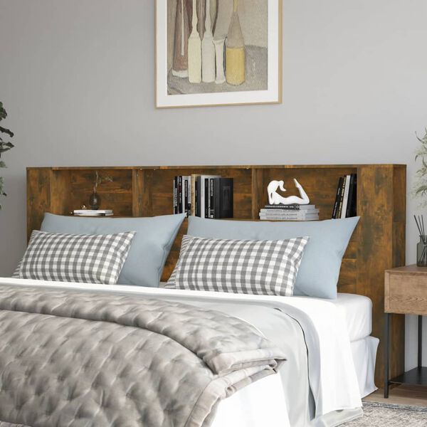 vidaXL Arm&aacute;rio de cabeceira 220x18,5x104,5 cm cor carvalho fumado