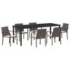 vidaXL Conjunto de Jantar para Jardim 7 unid. Marrom e Preto