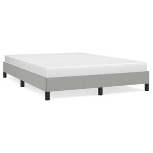vidaXL Estrutura de cama sem colch&atilde;o 140x190 cm tecido cinzento-claro