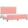 vidaXL Estrutura de cama c/ cabeceira 180x200 cm veludo rosa