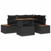 vidaXL Conjunto de Sof&aacute; de Jardim 5 pcs Preto Rattan Sint&eacute;tico