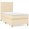 vidaXL Cama com molas/colch&atilde;o 90x200 cm tecido cor cr&egrave;me