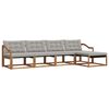 vidaXL Conjunto de Sof&aacute;s para Exterior 5 pcs Cinza Natural e Claro