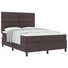 vidaXL Cama Box com colch&atilde;o Marrom Escuro 140 x 200 cm tecido