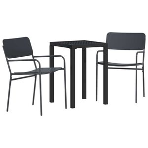 vidaXL Conjunto de M&oacute;veis para Exterior 3 unid. Antracite A&ccedil;o