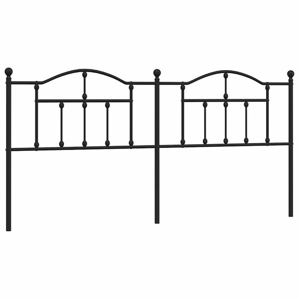 vidaXL Cabeceira de cama 193 cm metal preto