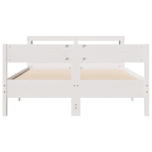 vidaXL Cama sem colchão 160x200 cm madeira de pinho maciça branco