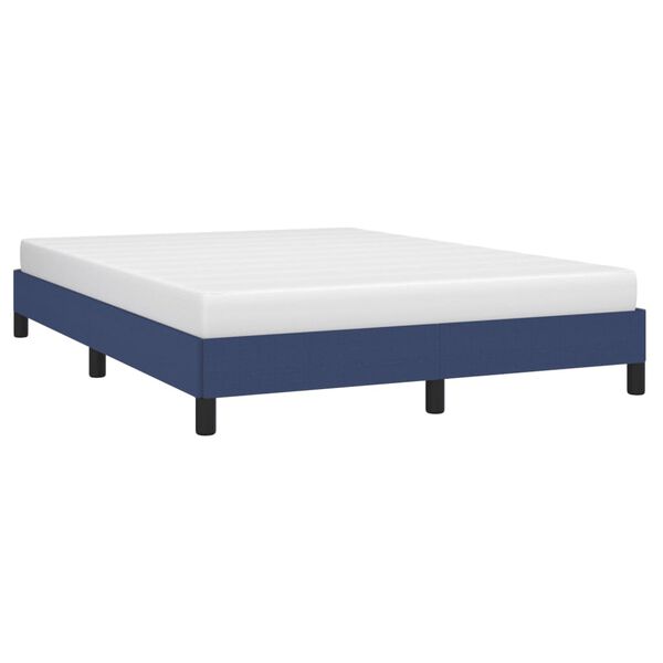 vidaXL Estrutura de cama sem colch&atilde;o 140x190 cm tecido azul