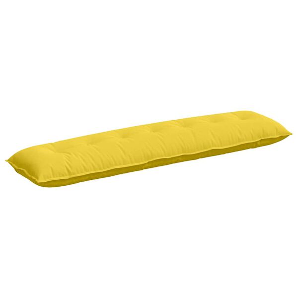 vidaXL Travesseiro para Costas Amarelo Claro 200 x 19 x 50 cm tecido