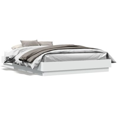 vidaXL Estrutura de cama com luzes LED 120x200 cm branco