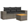 vidaXL 4 pcs conjunto sof&aacute;s de jardim c/ almofad&otilde;es vime PE cinzento