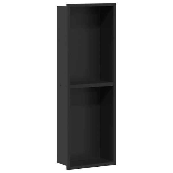 vidaXL Nichos de Chuveiro Preto 60 x 20 x 9.5 cm Aço inoxidável