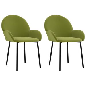 vidaXL Cadeiras de jantar 2 pcs veludo verde-claro