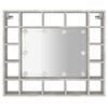vidaXL Arm&aacute;rio espelhado com LED 91x15x76,5 cm cinzento cimento