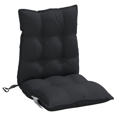 vidaXL Almofadões cadeira encosto baixo 6 pcs tecido oxford preto