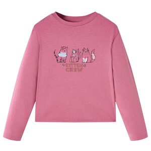 vidaXL T-shirt de manga comprida para crian&ccedil;a cor framboesa 104