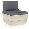vidaXL 4 pcs conjunto lounge de paletes + almofad&otilde;es madeira de abeto