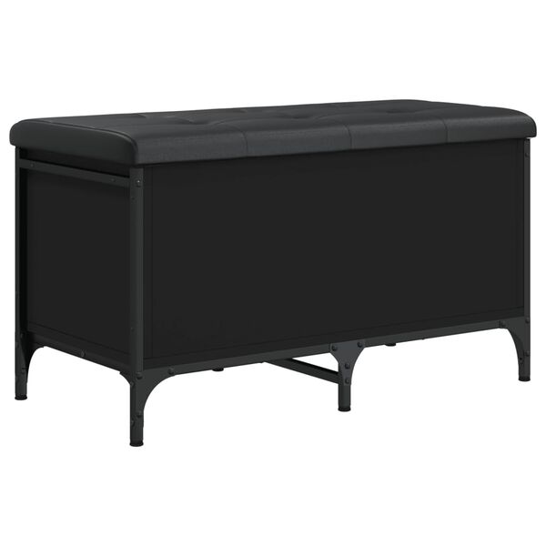 vidaXL Banco de arrumação 82x42x45 cm derivados de madeira preto