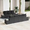vidaXL Conjunto de Sof&aacute; de Jardim 8 pcs Preto vime PE