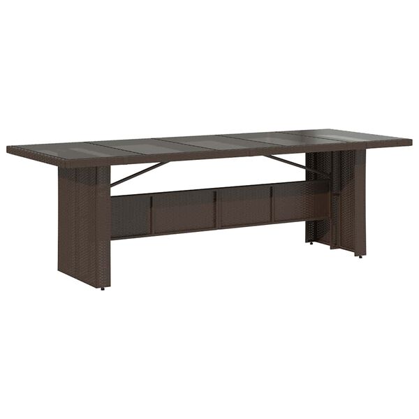 vidaXL 11 pcs conj. de bistr&ocirc; p/ jardim c/ almofad&otilde;es vime PE castanho