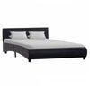 vidaXL Estrutura de cama com LED 140x200 cm couro artificial preto