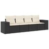 vidaXL 4 pcs conjunto de sof&aacute;s para jardim c/ almofad&otilde;es vime PE preto