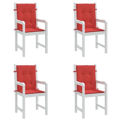 vidaXL Almofadões lombares p/ cadeiras de jardim 4pcs oxford vermelho