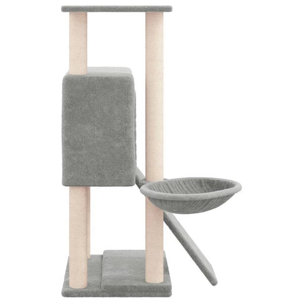 vidaXL Árvore p/ gatos c/ postes arranhadores sisal 96 cm cinza-claro