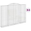 vidaXL Cestos gabi&atilde;o arqueados 4pcs 300x30x200/220cm ferro galvanizado