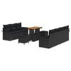 vidaXL Conjunto de Sof&aacute; de Jardim com almofada 10 pcs Preto vime PE