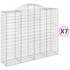vidaXL Cestos gabi&atilde;o arqueados 7pcs 200x50x160/180cm ferro galvanizado