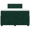vidaXL Cama boxspring com colch&atilde;o 120x190 cm veludo verde-escuro