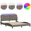 vidaXL Estrutura de cama com LED sem colch&atilde;o Hvar 160x200 cm tecido