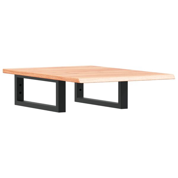 vidaXL Prateleira de parede p/ lavat&oacute;rio a&ccedil;o/madeira carvalho maci&ccedil;a