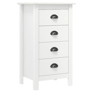 vidaXL Aparador Hill 46x35x80 cm madeira de pinho maci&ccedil;a branco