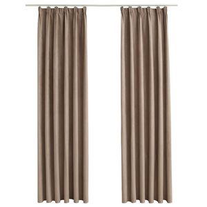 vidaXL Cortinas blackout c/ganchos 2pcs 140x175cm cinzento-acastanhado