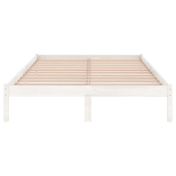 vidaXL Estrutura de cama 200x200 cm pinho maci&ccedil;o branco