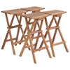 vidaXL Bancos de bar dobr&aacute;veis 4 pcs madeira de teca maci&ccedil;a