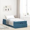 vidaXL Estrutura de cama com colch&atilde;o com colch&atilde;o 2 pcs Azul Veludo