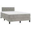 vidaXL Cama boxspring com colch&atilde;o 120x190 cm veludo cinzento-claro