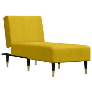 vidaXL Chaise longue veludo amarelo