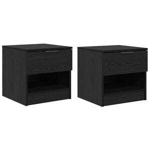 vidaXL Arm&aacute;rio de cama com gaveta 2 pcs Carvalho Preto 40 x 39 x 40cm